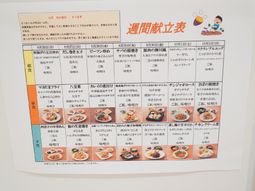 栄養満点の献立表