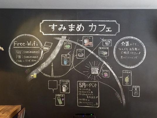 黒板の案内掲示物  