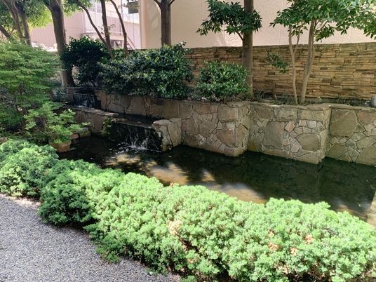 水辺のある庭