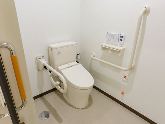 手すり付き清潔なトイレ