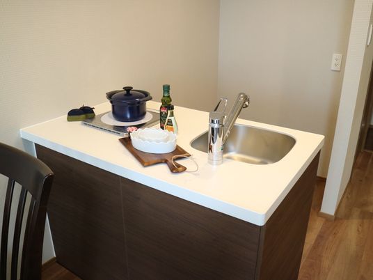 キッチンカウンターと調理器具