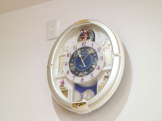 壁掛け時計のアップ