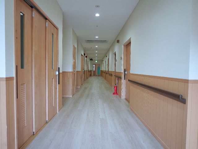 明るく広い廊下 廊下 ゆったりとした廊下は、手すりが整備され安全な歩行を支援しています。明るく穏やかな雰囲気で、働く環境としても快適です。