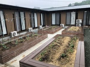 中庭の菜園スペース