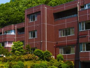 緑豊かな建物外観