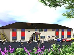 カラフルな外壁の建物