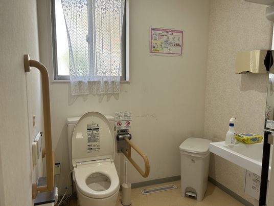 手すり付きの便座