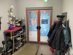 ロッカー前の静かな空間