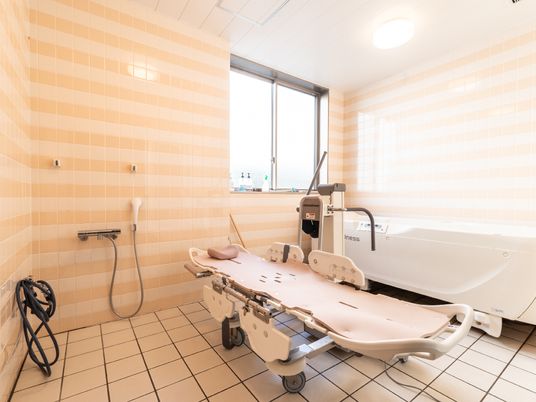 清潔なバリアフリー浴室