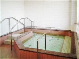 手すり付き浴槽の和風浴室