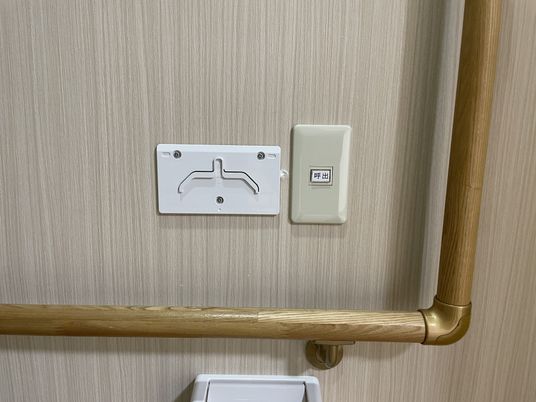手すりと呼び出しボタンの浴室