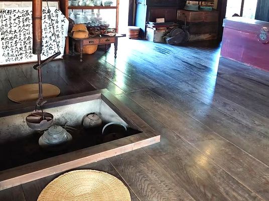 囲炉裏のある和室  