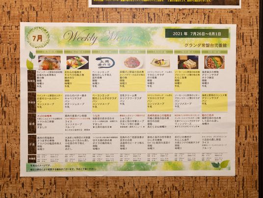 週間メニューの掲示物