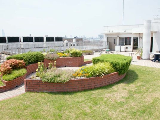 屋上庭園の中庭  