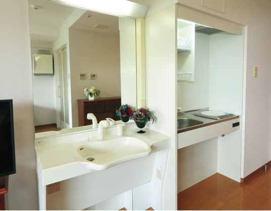 清潔な洗面台とキッチン