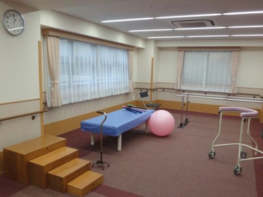 機能訓練用具が並ぶ空間