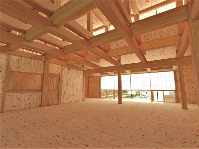 和室の明るい空間 内観 木のぬくもりが感じられる清潔で広々とした多目的室です。窓からの自然光があふれる落ち着いた環境で、ゆったりとした時間をお過ごしいただけます。