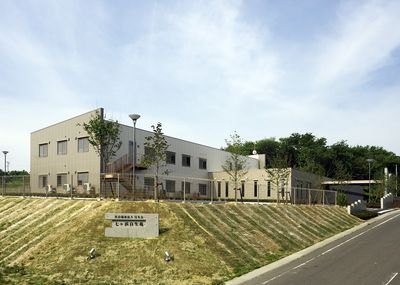 緑に囲まれた建物外観