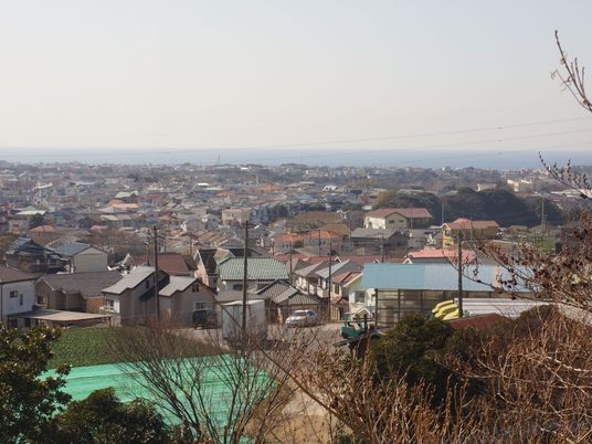広がる町並みと海の景観