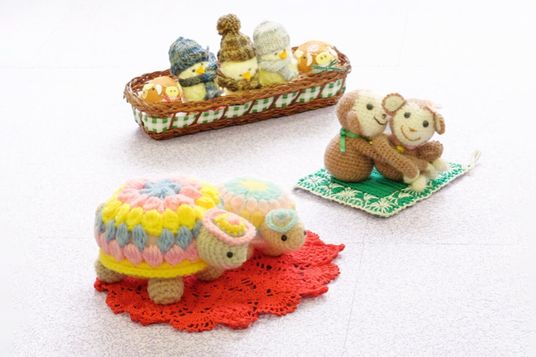 手作りの編みぐるみ作品