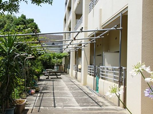 中庭の通路  