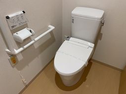 手すり付き清潔なトイレ