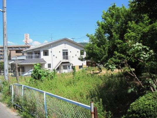 緑に囲まれた建物外観  