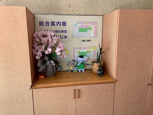 案内板と飾り棚