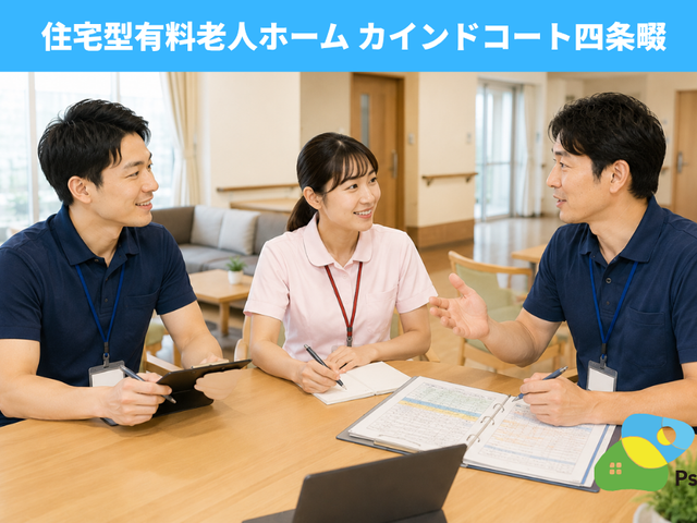 会議の様子の風景 スタッフイメージ 少人数での打ち合わせが行われている、落ち着いた空間です。明るく開放的な雰囲気が特徴です。