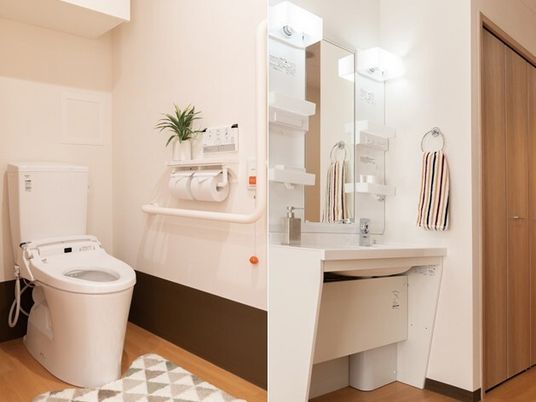 清潔感あるトイレと洗面台
