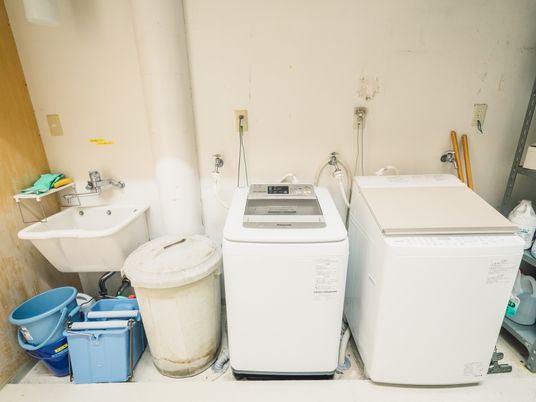 洗濯機と流しのある部屋