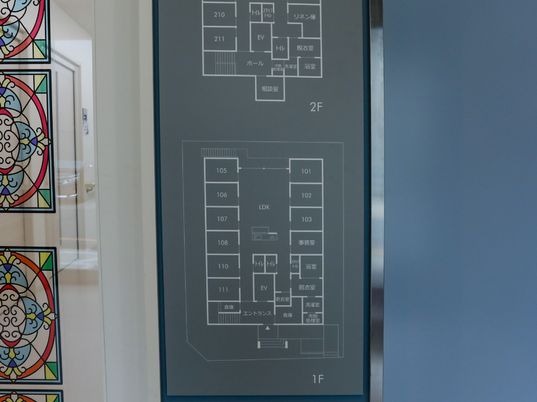 施設案内図が掲示されている