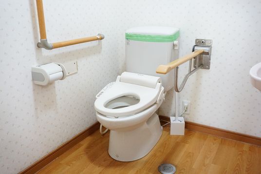 手すり付きの安全なトイレ