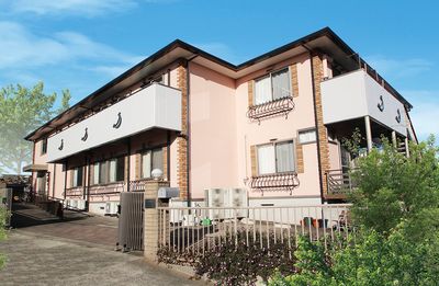 植物に囲まれた建物外観