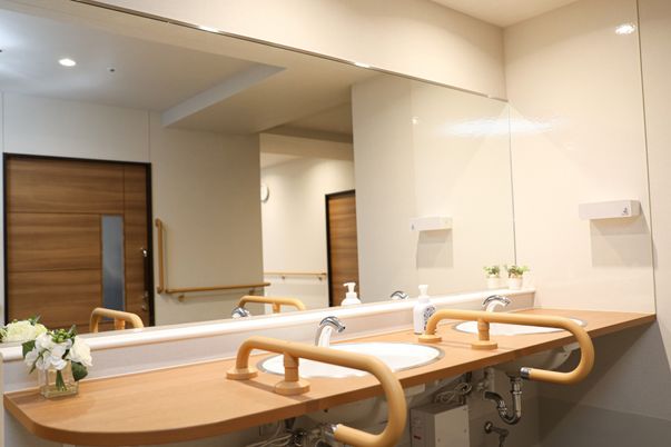 洗面台の装飾と設備