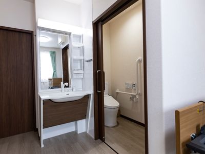 清潔なトイレと洗面所