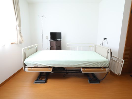 清潔な居室の電動ベッド