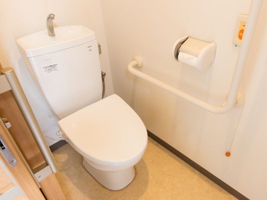 手すり付きのトイレ空間