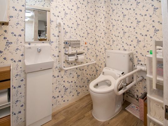 バリアフリー設計の洗面所