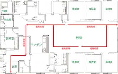 広い通路と設備の廊下