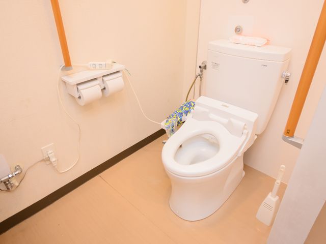 手すり付き清潔なトイレ