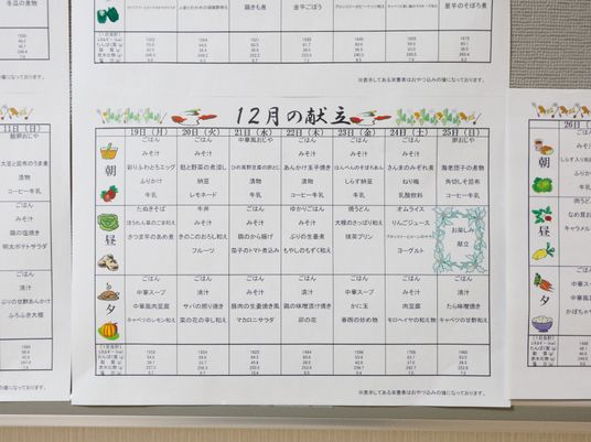 献立表掲示