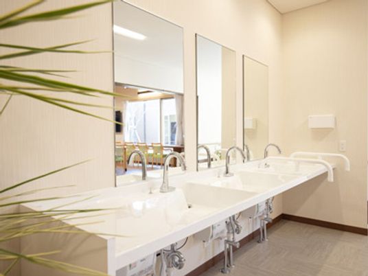 清潔な広い洗面台