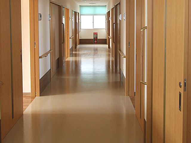 広い明るい廊下 廊下 自然光が差し込む広々とした明るい通り道です。快適に移動できる空間が整っています。