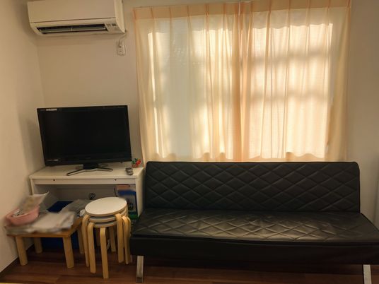 居室のソファとテレビ