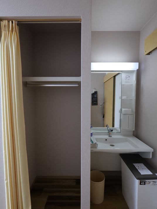 居室の洗面台とクローゼット