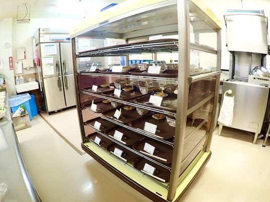 調理された料理のキッチン