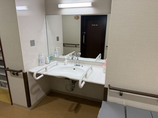 手すり付き洗面台