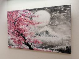 桜と富士山の絵画