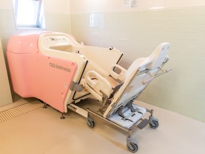 ピンクの機能性浴槽